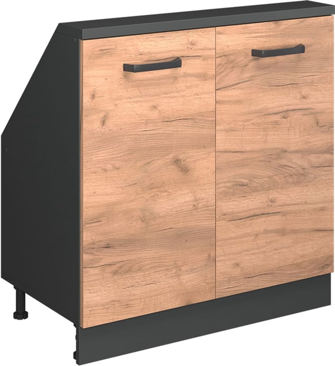 Vicco Rion Kast voor schuine wand – met 2 deuren Eik goud/antraciet