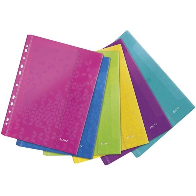 Leitz WOW geperforeerde showtas A4, uit PP, geassorteerde kleuren 6 stuks