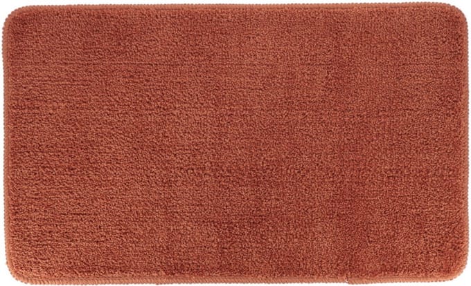 Tendance Badmat Aquarius - microfiber - hoogpolig - roestbruin - 45 x75 cm - absorberend - badkamer - antislip