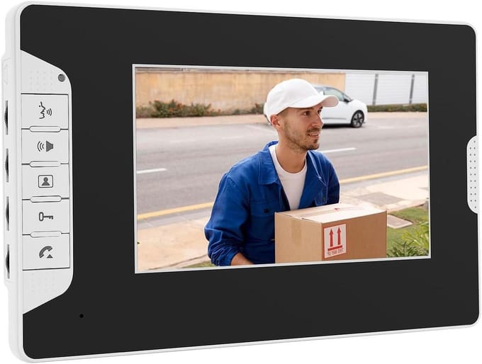 Videodeurbel Set - Deurcamera Intercom - Veilig Huis - Aluminium Behuizing - 7 Inch Scherm - Zwart Wit