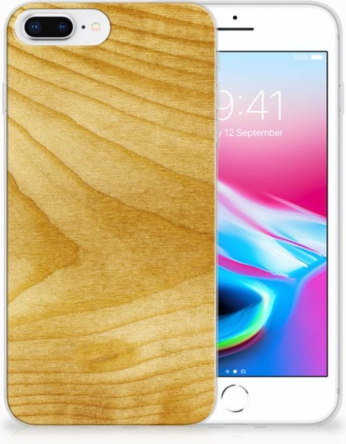 Apple iPhone 7 Plus | 8 Plus Bumper Hoesje Licht Hout