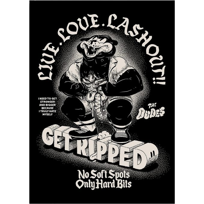The Dudes Ripped Unlimited Afdrukken zwart