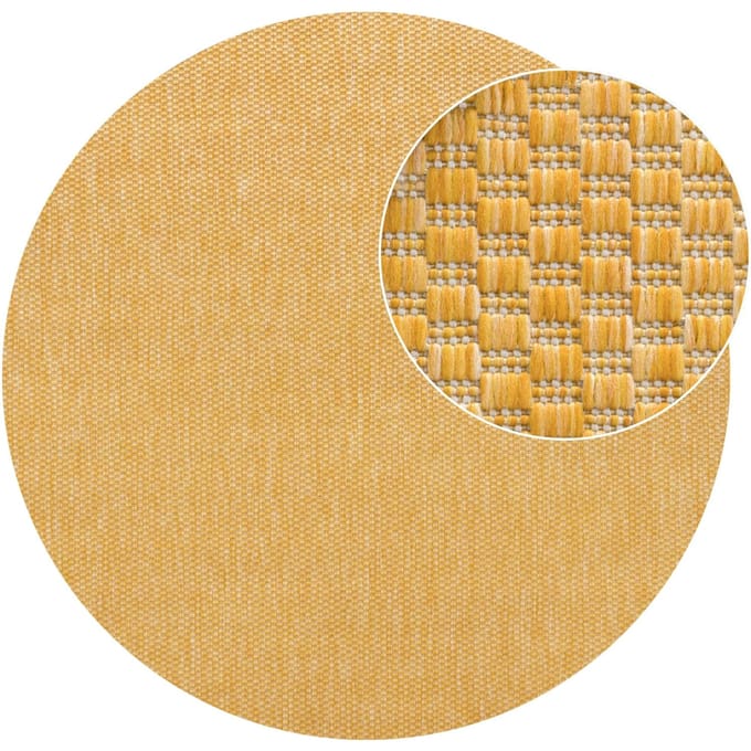 Binnen- en buitenkleed Venezia geel 120 cm rond