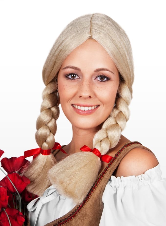 Blonde Pruik Met Dikke Vlechten