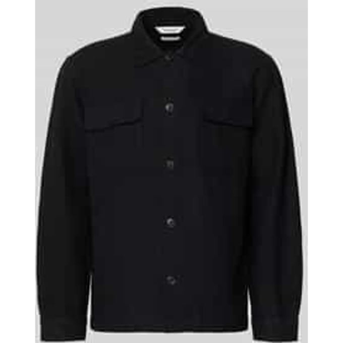 Hemdjack met relaxed fit van mix van katoen en linnen model 'LEROY'