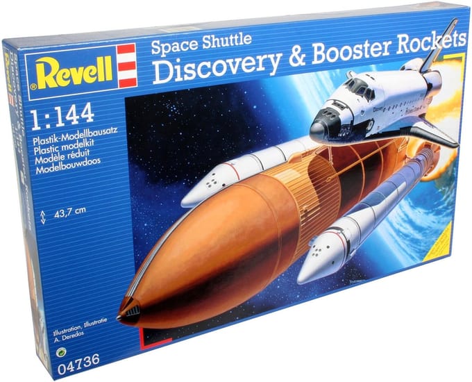 Revell Modelbouwpakket Ruimtevaart - 04736 Sp Shuttle Discovery + Booster Rockets Plastic - 1:144 - Modelbouw