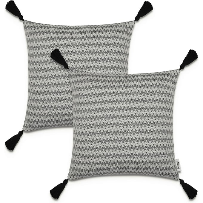 Kussensloop Chino zwart-wit  45x45 cm, 2 stuks