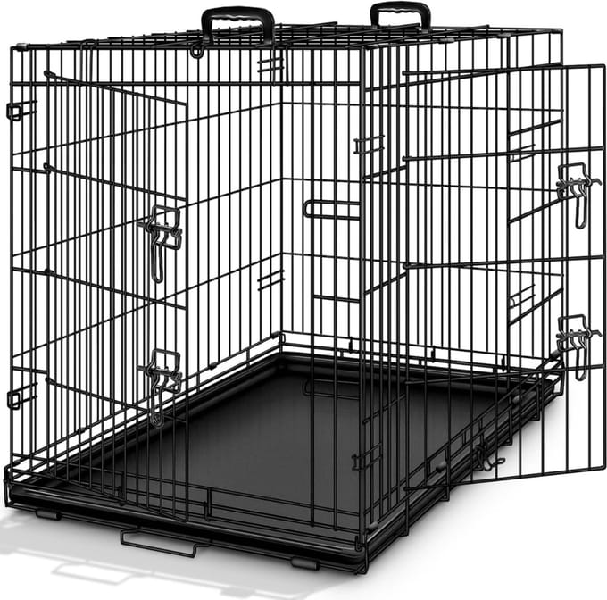 VLSelect® Hondenbench - Hondenbox - Hondenhuisje - Met 2 Deuren