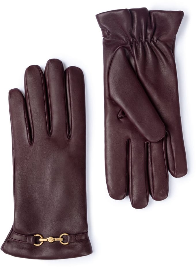 Isabel Bernard Honoré Marcelia Bordeaux Red goatskin leather gloves - Rood