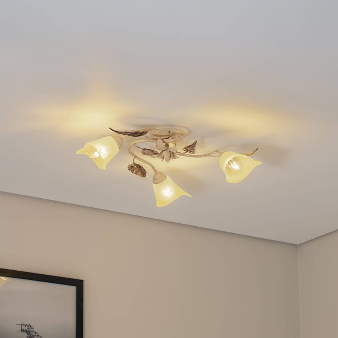 ONLI Plafondlamp Vanda 3-lamps, ivoor