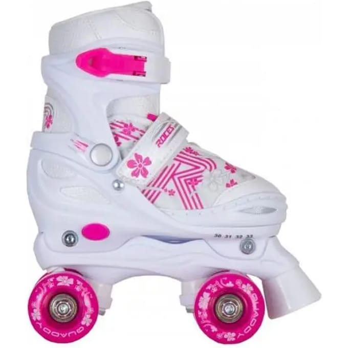 Roces - Quaddy 3.0 - Rolschaatsen - Kinderen - Wit - Roze - 26-29