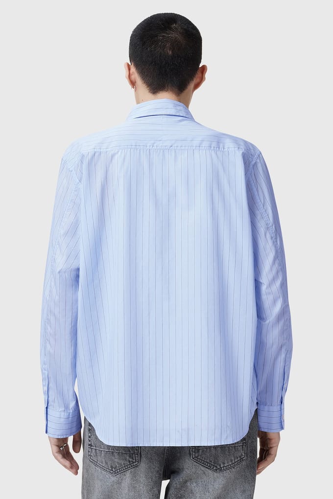 AllSaints Marcel Ls Shirt Willow Blue Taglia: XS | Camicie Casual Outlet | Uomo | Blu