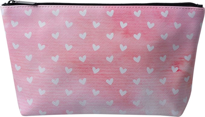 Juleeze Toilettas Dames 26x6x16 cm Roze Wit Kunststof Hartjes