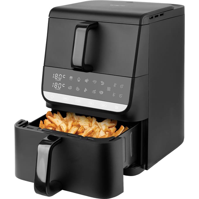 Emerio Heteluchtfriteuse 2500W - Dual zone - Sync finish - 3.5L + 6.5L - Digitaal display - 80-200ºC - Snelle opwarmfunctie - Cool touch - Timer - AF-133542