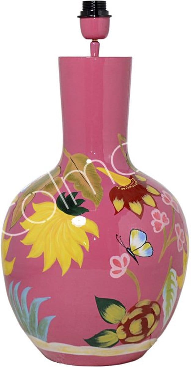 Colmore by Diga handbeschilderde roze tafellamp emaille 30 x 30 x 58 cm