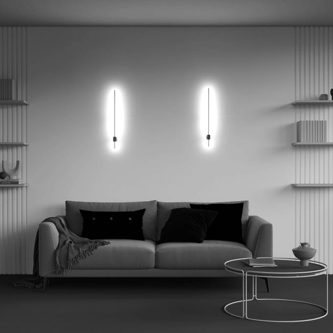Maytoni LED wandlamp Pars, 62,3 cm, zwart/goud, aluminium