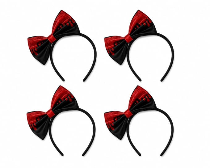 Halloween Diadeem met Rode Strik – Blood Drip Haarband – Zwart/Rood – Verkleed Accessoire