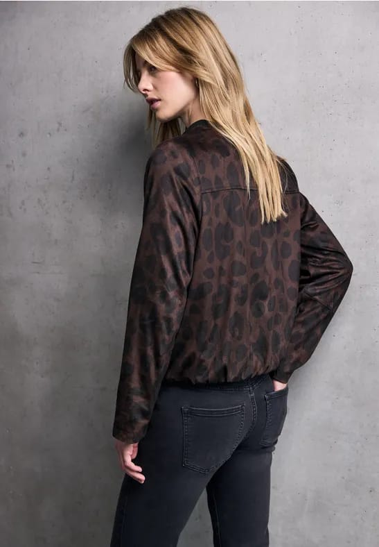 Gedessineerde velours blouson
