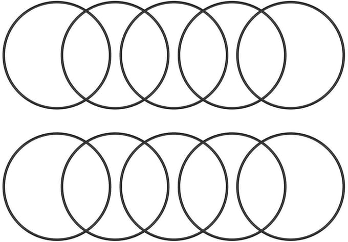 Dailygoods- O-ringen 10 Stuks - Nitrilrubber - 65 mm Buitendiameter - 61 mm Binnendiameter - 2 mm Breed - Afdichtingsset - Afdichtringen