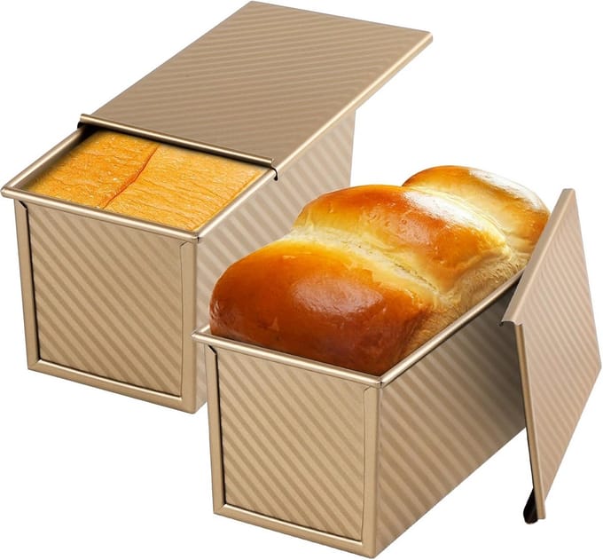 Bakvormen voor Brood, 2 Stuks, Non-Stick met Deksel, Koolstofstaal