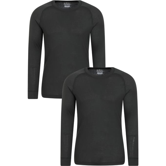 Mountain Warehouse Heren Talus Base Layer Top (Set van 2) (Donkergrijs)