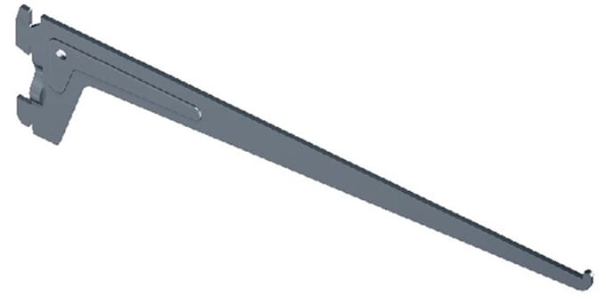 Drager Element enkel 2-haaks sys 50 staal wit 30cm 10105-00401