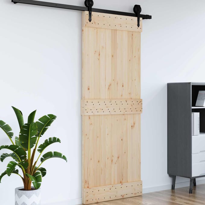 vidaXL - Vlakke - deur - NARVIK - 90x210cm - Massief - Pine - Hout - (Onbehandeld)