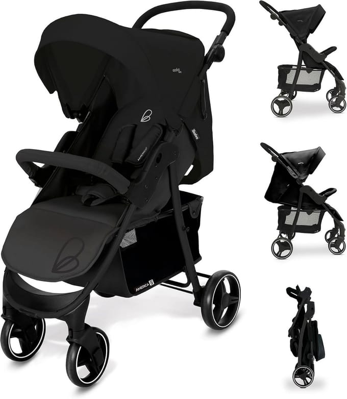 Kinderwagen - Buggy - Dagelijks Gebruik - Compact Opvouwbaar - Tot 22 kg - Zwart