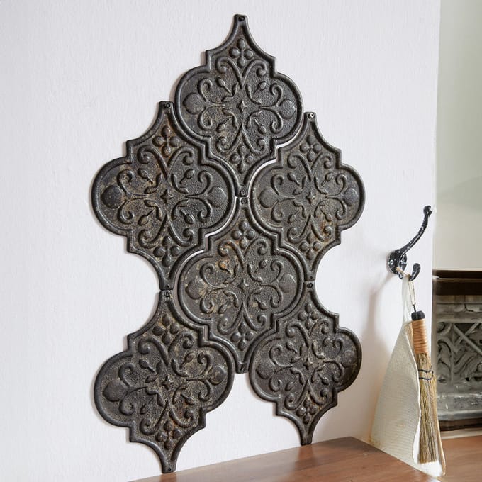LOBERON Wandornament set van 6 Halira antiekzwart