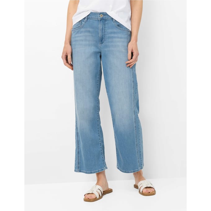 Brax Dames Culotte  Style MAINE S USED LIGHT BLUE, denim lichtblauw, maat 34L