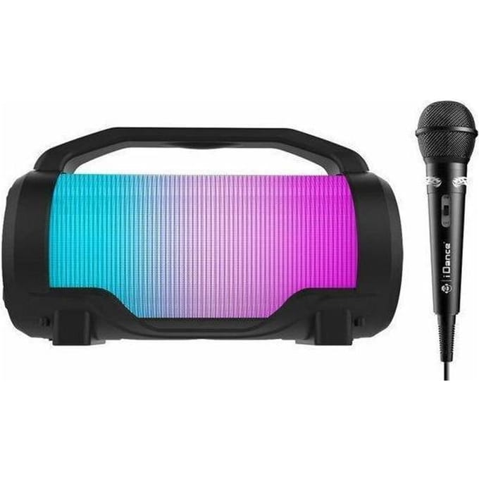 iDance CYCLONE400BK Karaoke Set - Bluetooth Party Speaker met Disco LED-Verlichting - Inclusief Microfoon