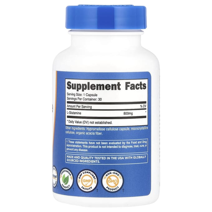 Nutricost, L-Glutamine, 800 mg, 30 gélules