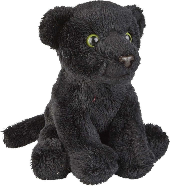 Ravensden Pluche knuffel dier zwarte panter - 15 cm - Speelgoed panters knuffelbeesten