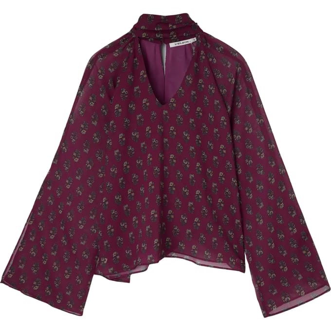 Vrouwelijke blouse met bedrukte kraag Silbon