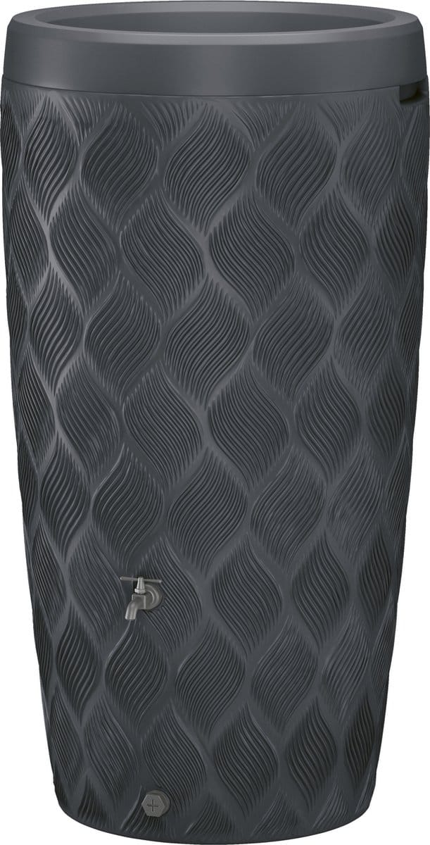 Regenton Flow antraciet 240 liter met geïntegreerde plantenbak