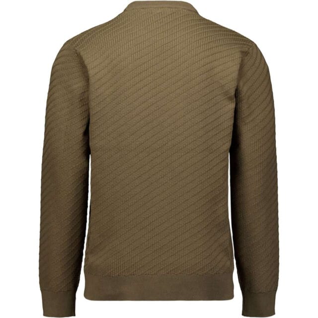 No Excess Pullover Crewneck Jacquard Solid Taupe Maat: S | Sweaters Outlet | Heren | Bruin