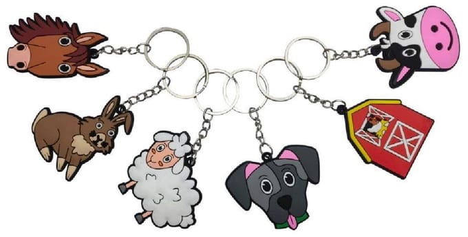 Duckiez Sleutelhanger Boerderijdieren - 1 stuk