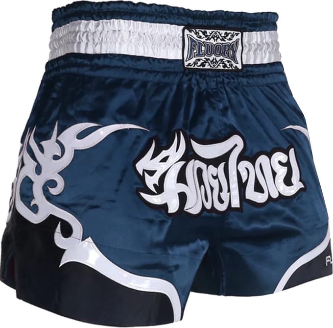 Fluory Muay Thai Short Kickboks Broek Tribal Donkerblauw - M