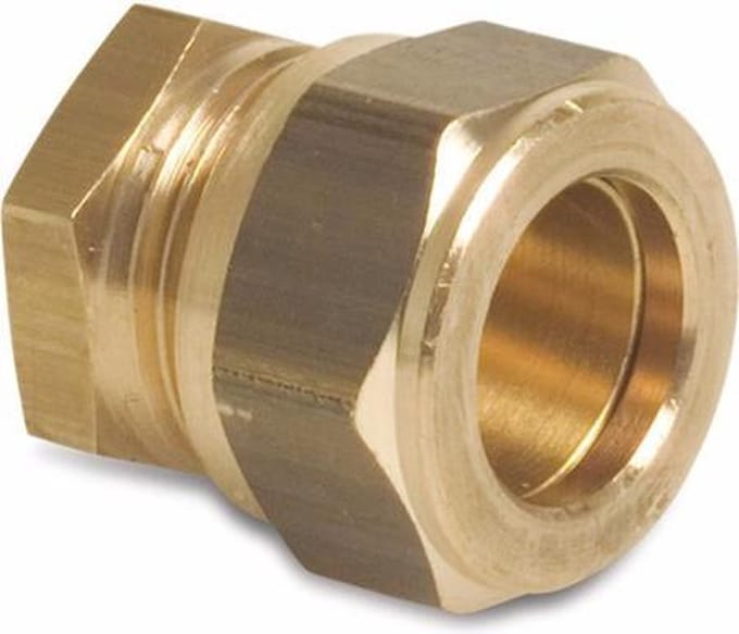 Bonfix Eindkap messing 28 mm knel KIWA/GASTEC