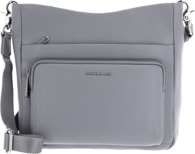 MANDARINA DUCK Leren Schoudertas Mellow Leather Crossover Bag December Sky Grijs