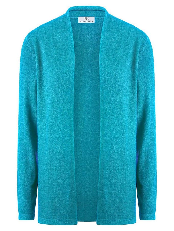 Vest model Caro lange mouwen Van Peter Hahn turquoise