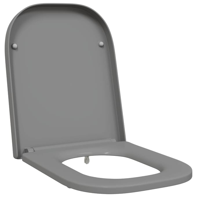 vidaXL - Toiletbril - Grijs - 47,5 - x - 35 - x - 3,6 - cm - Duroplast
