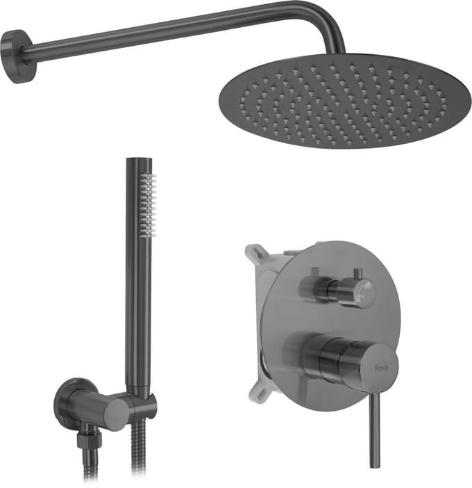 Rea Lungo +Box - Inbouwdoucheset - Titanium - 36X16X8Cm