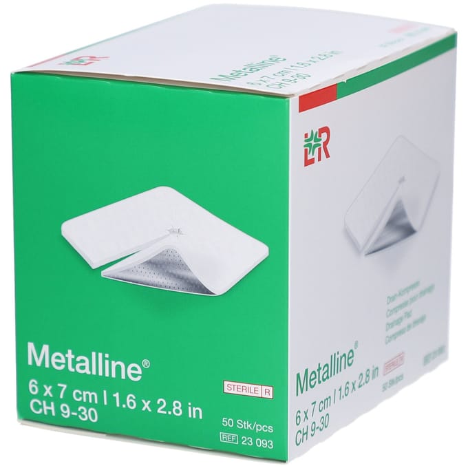 Metalline Steriel Drainagekompres 6 x 7cm 23093 50 Compressen