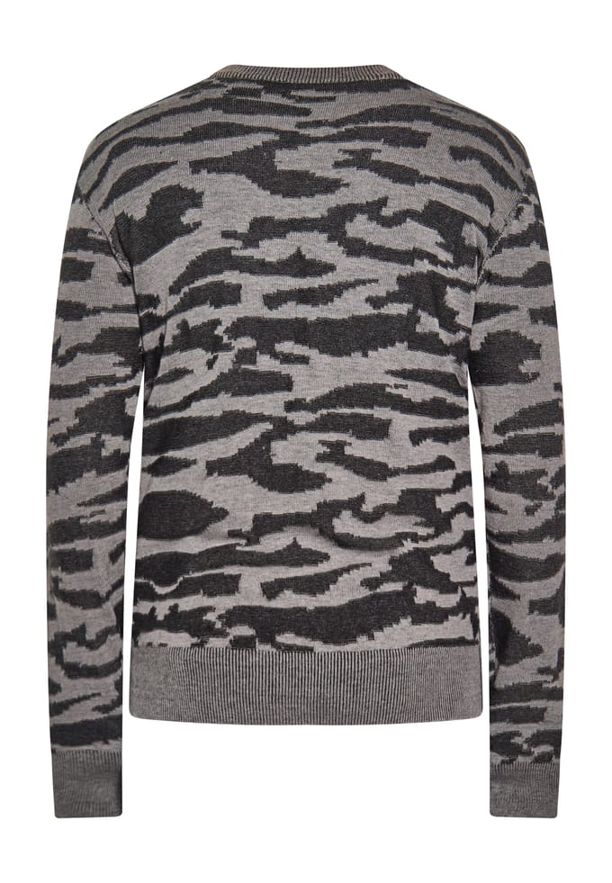 TUFFSKULL Jumper Heren zwart grijs melange