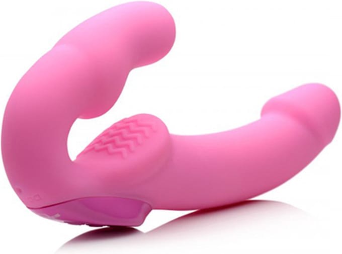 Urge Strapless Strap-On Vibrator - Roze - Sextoys - Dildo's