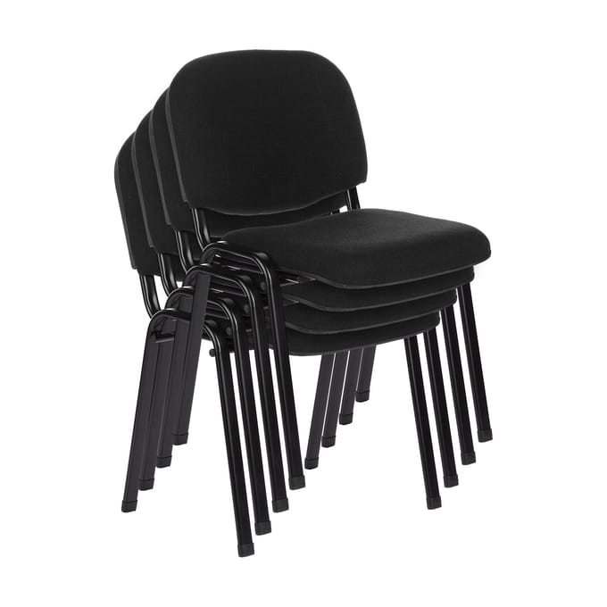 Vergaderstoel XT 600 4 Pack zwart / zwart hjh OFFICE
