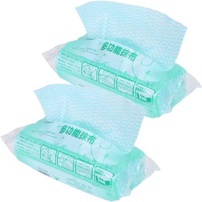 2 Stuks Wegwerp Niet-Geweven Doek Afwasdoek Keukenreinigingsdoek Afveegdoek(Groen )