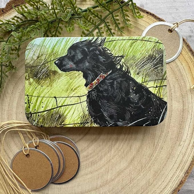 Alex Clark Rectangle Tin Windswept ~ Langwerpig opbergblikje hond