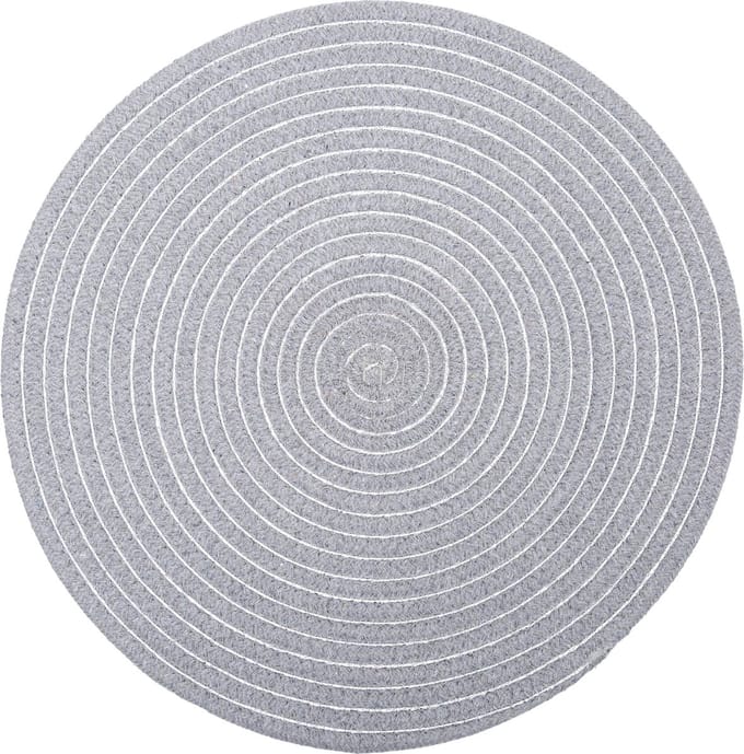 Atmosphera onderlegger set van 2 - Glanzend - licht grijs - Placemat - D35 cm